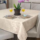 Toalha Mesa Retangular 2,7x1,5 Jacquard Pérola +8 Guardanapo