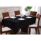 Toalha para Mesa de 10 lugares Tecido Jacquard - Preto