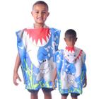 Toalha Poncho com Capuz Infantil Praia/Piscina