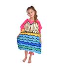 Toalha poncho infantil de praia sereia rosa everly