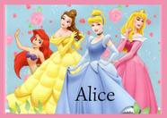 Toalha princesas da disney tamanho 21x29,5 cm infantil com nome ALICE