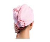 Toalha Touca Seca Cabelo Cabeça Turbante Microfibra Pós Banho Com Botão