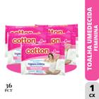 Toalha umedecida cotton line higiene intima 24unx36