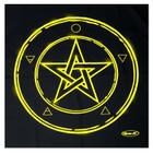 Toalha Wicca Pentagrama Em Seda Preto e Gold Toalha Tarô