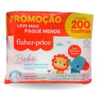 Toalhas umedecidas fisher-price pack 200 com perfume suave