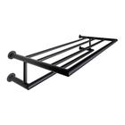 Toalheiro Rack 50 Cm Inox Preto Fosco - Kromus ME0210-50B