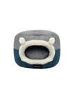 Toca Cama Pet Cachorro Gato Tam: P até 5 kg 50 x 36 Azul e Cinza Lavável Dobrável 2 em 1 Qualidade