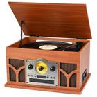 Toca-discos Retrolife 10 em 1 com alto-falantes Bluetooth Mahogany