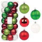 Todo dia é Natal 35ct 70mm/2.75 "Enfeites de Natal, Shatterproof Christmas Tree Ornaments Set, Decoração de Bolas de Natal (Verde, Vermelho, Branco)