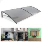 Toldo Policarbonato Versátil com Mão Francesa 1.2mx0.50m - Cinza com Translúcido