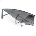 Toldo Policarbonato Versátil com Mão Francesa 1.5mx0.50m - Cinza com Fumê para Cobertura de Portas, Janelas, etc. - homemayelli