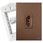 Tomada 10A Vertical 4x2 Corten Fosca Blux Recta Elétrica KSL - B.LUX Recta Satin Corten