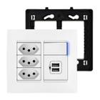 Tomada 4x4 Tripla 10A Com Interruptor e Carregador USB Pial Plus+