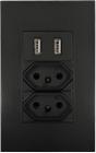 Tomada De Parede Duo Com 2 Entradas Usb Bivolt Jwcom PRETA