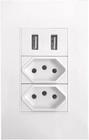 Tomada De Parede Duo Com 2 Entradas Usb Bivolt Jwcom