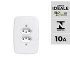 Tomada Dupla 10A Ideale Pluzie 4x2 branca 250V