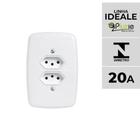 Tomada Dupla 20A Ideale Pluzie 4x2 branca 250V