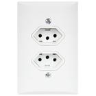 Tomada Dupla 2p+t 10A Com Placa Espelho Branco Com Inmetro