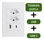 Tomada Dupla Usb-C Celulares Bivolt