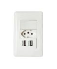 Tomada Fonte Usb De Parede Duo Universal + Interruptor