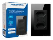 Tomada Inteligente Wi-fi Dupla Usb Preta Tuya Novadigital