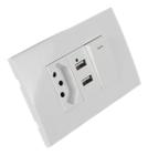 Tomada Parede 10A Com 2 Entrada Usb Interruptor Smartphone