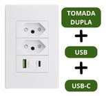 Tomada Parede Dupla USB-C Celular