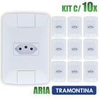 Tomada Simples Aria Branco Tramontina 10A/250V Kit c/ 10 unidades