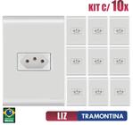 Tomada Simples Liz Branco Tramontina 10A/250V Kit c/ 10 unidades