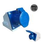 Tomada Sobrepor Industrial Azul 2p+t De 16a Modelo Mgi 113