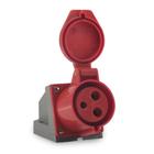 Tomada Sobrepor Soprano 3P+T IP44 32A 380/440Vca Vermelho