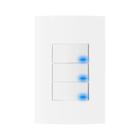 Tomada Tripla 3 Interruptor Paralelo Branco Com Luz  4x2 Linha Clean