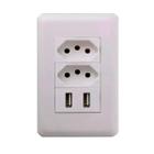 Tomada Universal Usb Dupla Branco Carregador Bivolt