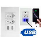 Tomada USB de Parede 5V Bivolt Branco Rápido