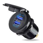 Tomada Veicular Carregador USB Duplo Neon Azul 12V Multifuncional