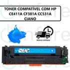 Toner Compatível CC531A CE411A CF381A Ciano para M476 M476NW M451 M351 M475 M451DW CM2320 CP2025 - PREMIUM