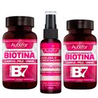 Tônico de crescimento+Biotina aubefor kit 1 tônico+2Biotina cabelo, pele e unha