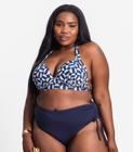 Top Biquíni Estampado Com Bojo Plus Size Uni Femme Bege