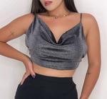 Top Venari Verde Brilho Costas - Top Cropped - Magazine Luiza