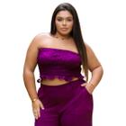 Top cropped faixa decote reto ombros a mostra em elastex tubinho elastico superior duna liso moda slim e plus size elegante 40 42 44 46 48 50 52 54