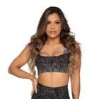 Top Cropped Faixa Poliamida Feminino Sem Bojo Sustentação Compressão Esporte Moda Fitness Academia