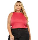 Top Cropped Regata Cavada Feminino Plus Size Blusinha Gringa