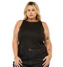 Top Cropped Regata Cavada Feminino Plus Size Blusinha Gringa