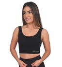 Top Duplo Seamless Preto Emana Regata Bojo Removível