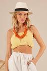 Top Faixa Com Lastex Amarelo Yacamim F5