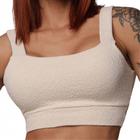 Top Faixa Jacquard Fluffy Cream Moving - Moving Fitness