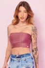 Top Faixa Up Glam Decote Reto Planet Girls Rosa Medio