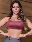 Top Feminino Fitness em Cirrê com Bojo e Alças Cruzadas - Fitmoda