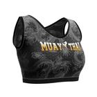 Top Feminino Muay Thai Preto Dragon Sem Bojo