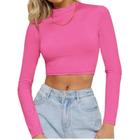 Top Feminino para Academia Cropped Manga Longa Elástico - KGENTE